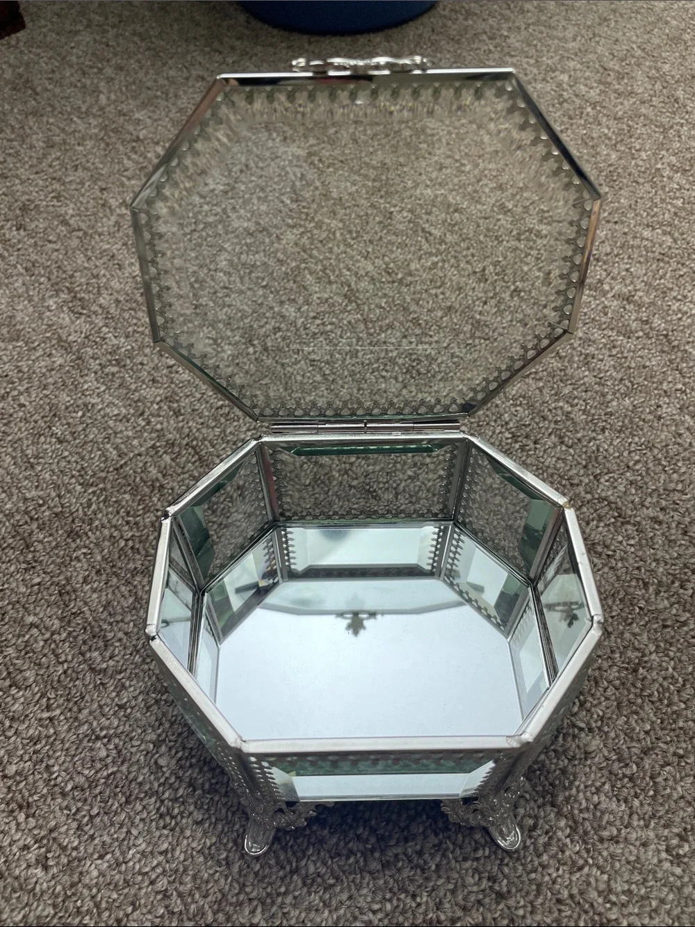 Nicole Miller Home Glass and Metal Trinket Box